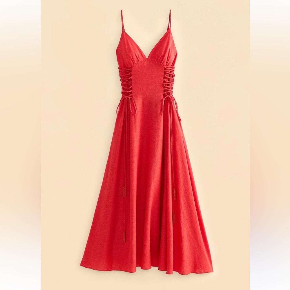 Farm Rio Red linen dress